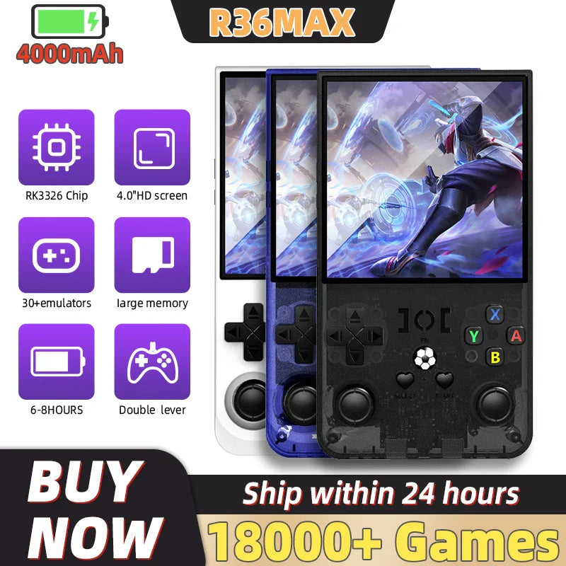 Retro Handheld Game Console 64/128GB, 18,000+ Classic Games, Portable Pocket 4.0" (10.2 cm) IPS Screen, 4000mAh Battery