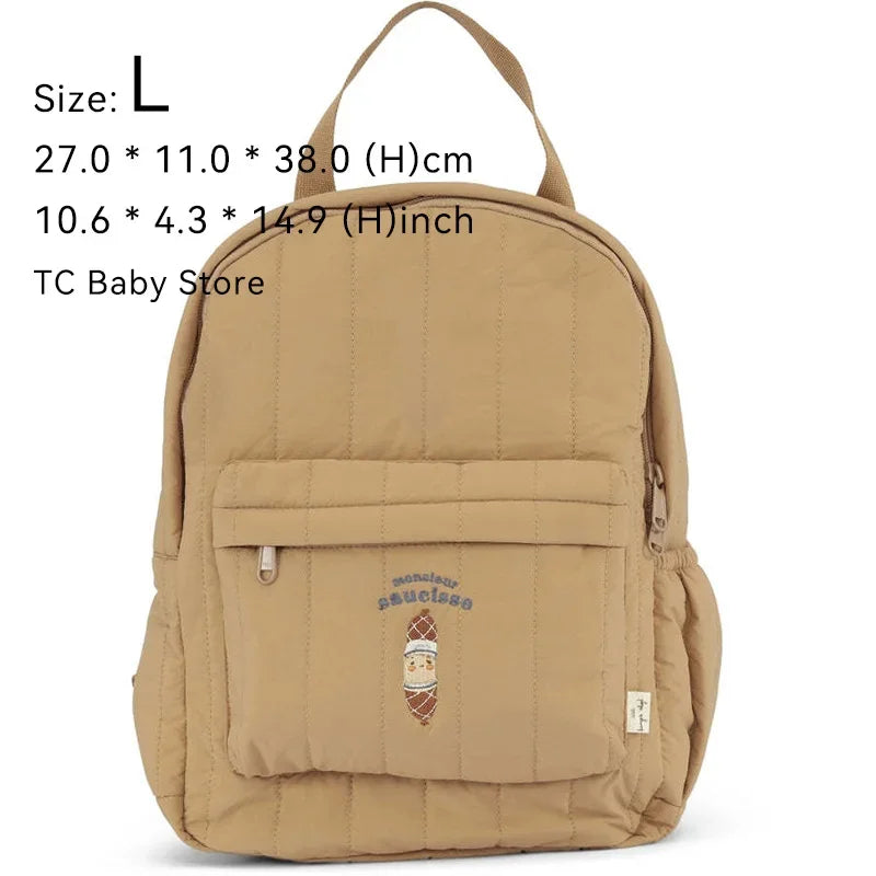 Cherry Parent-Child Kids Backpack — Kindergarten School Bag (Small & Large S/L) Lightweight Cotton Travel Bag for Boys, Girls & Moms