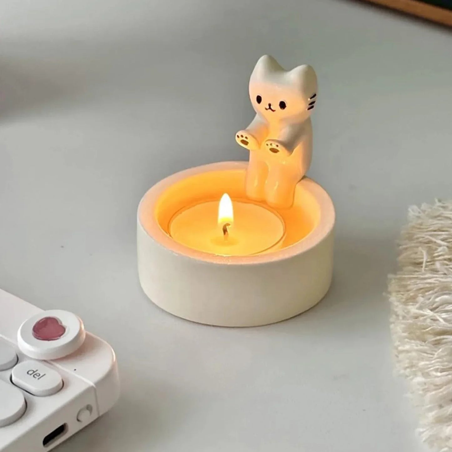 Kitten Candle Holder Resin Cat Tea Light Holder for Home Decor & Gifts 6 cm (2.4 in)