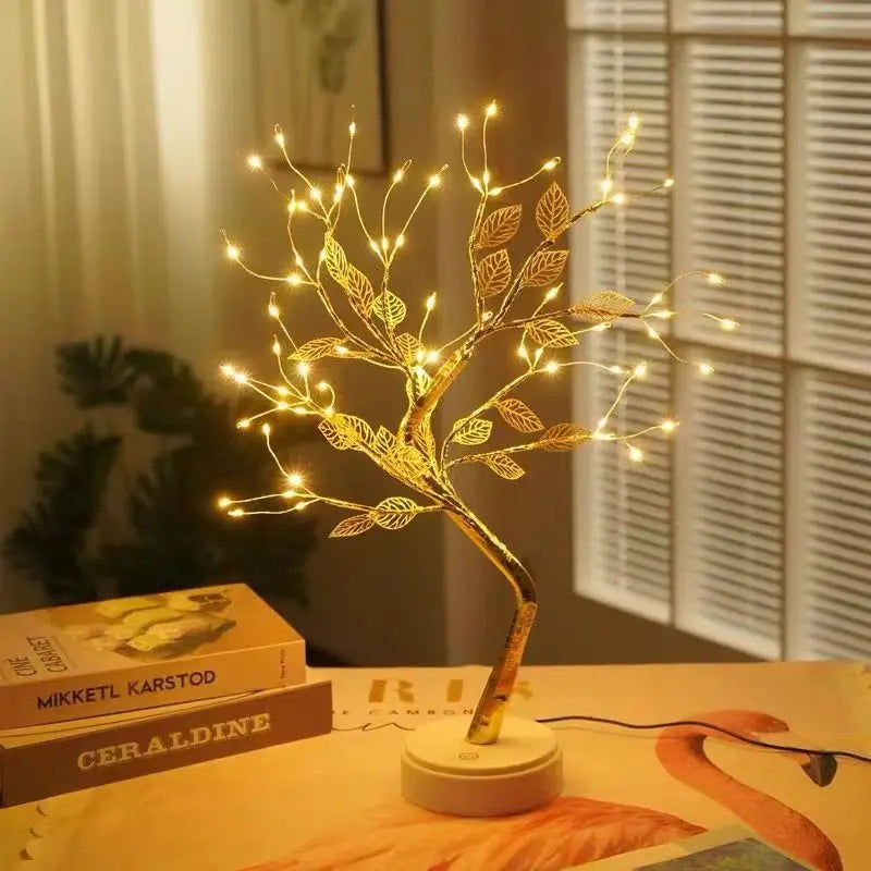 Cherry Blossom Bonsai LED Table Lamp – USB or Battery Powered Touch Night Light, 50 cm (19.7 in) Desktop Decor