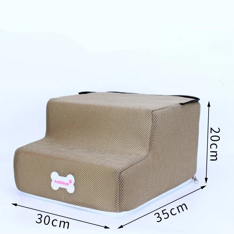 3-Step Pet Stairs for Small Dogs and Cats - Removable Washable Non-Slip Ramp Ladder