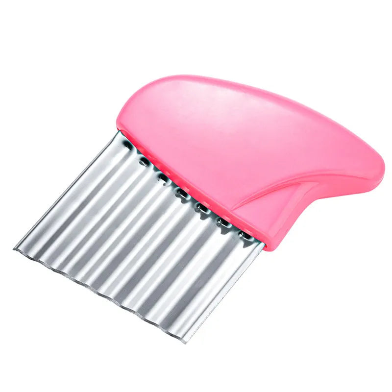 Crinkle Cut Potato Cutter Stainless Steel Wavy French Fry Maker Vegetable Slicer