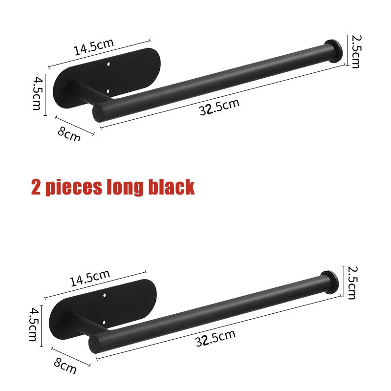 Stainless Steel No-Drill Self-Adhesive Wall-Mount Paper Towel & Toilet Roll Holder