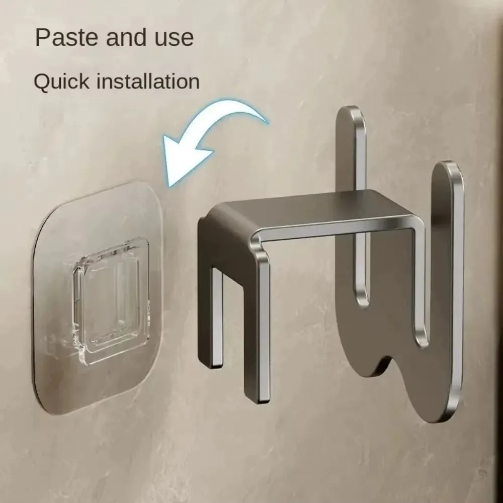Wall-Mounted Non-Perforated Bathroom Slipper Rack with Rear Drainage, Single-Tier Shoe Storage Hook