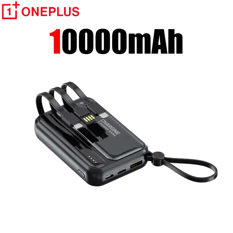 4-in-1 50000mAh Portable Power Bank with Built-in Cables & LED Digital Display — Universal Charger for Smartphones & Tablets