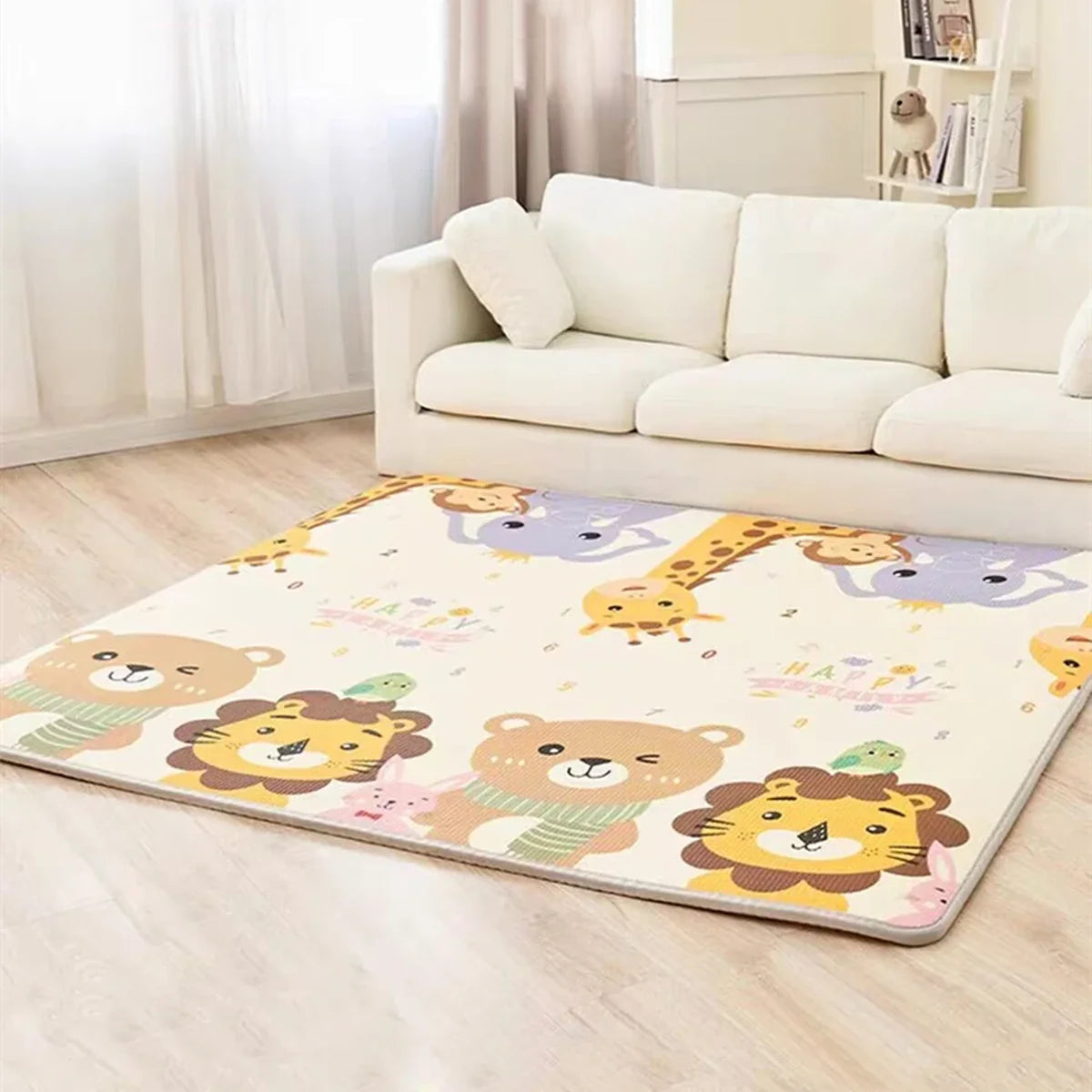 Foldable Thick Foam Play Mat for Kids 200x180 / 180x150 / 180x120 cm (79x71 / 71x59 / 71x47 in) Non-Slip Crawling Safety Rug