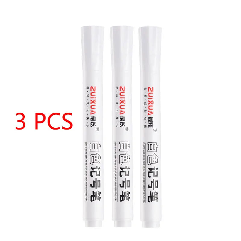 White Opaque Oily Waterproof Gel Marker Pen - Multi Nib Sizes 0.8/1.0/2.0/2.8mm for DIY, Graffiti, Sketching