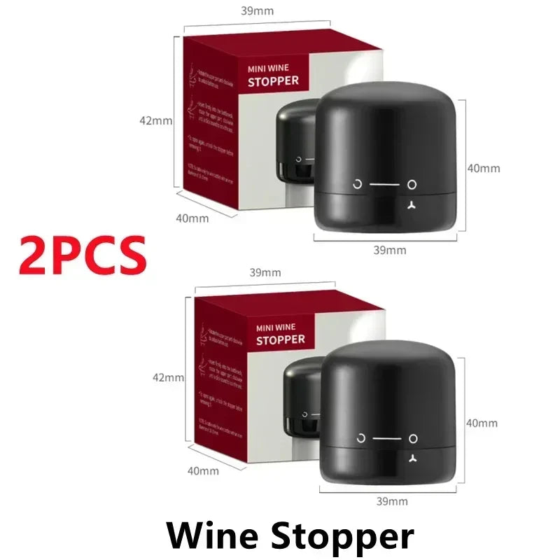 Reusable Wine Bottle Stopper – Silicone & ABS Champagne Sealer, 1 or 2-Pack Airtight Cap for Sparkling Wine, Beer & Soda
