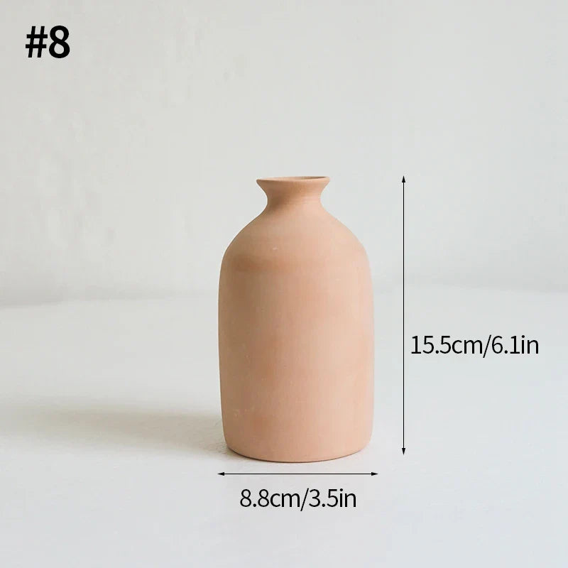 Ceramic Decorative Vase for Dried Flowers & Hydroponic Plants, Modern Table Ornament for Living Room Bedroom Office