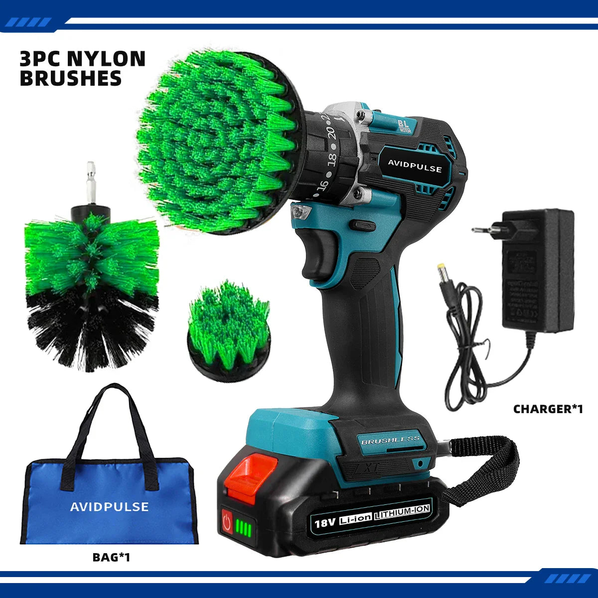20+1 Gear 1/4-inch (6.35mm) Brushless Cordless Electric Screwdriver, 280 N·m Torque — 18V Battery Compatible
