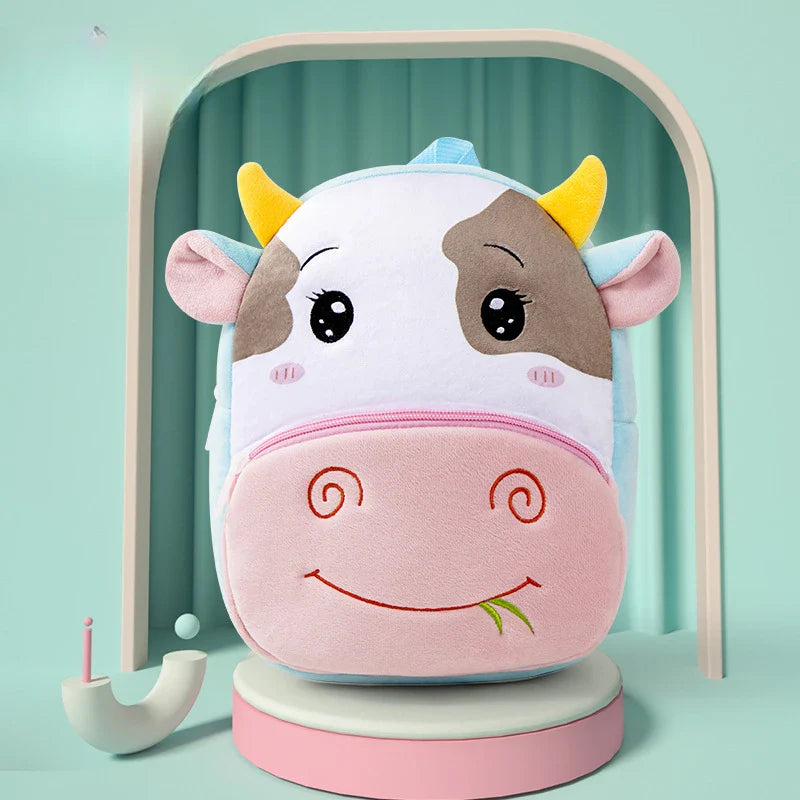 Plush Animal Anti-Lost Backpack for Toddlers & Preschool Kids - Cute Kindergarten Bag