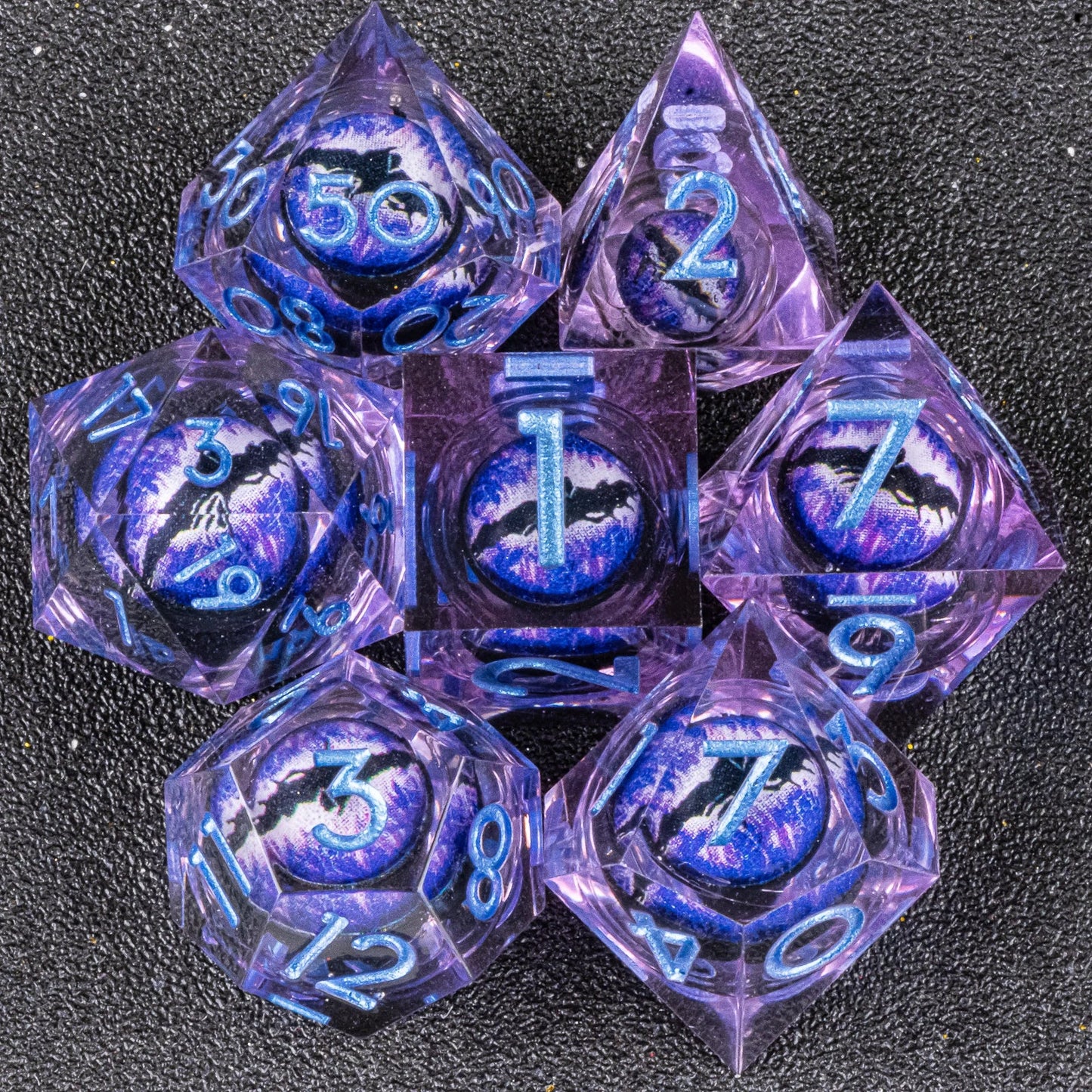 Handmade Resin 7-Piece D20 Polyhedral Dice Set for Dungeons & Dragons & Tabletop RPGs