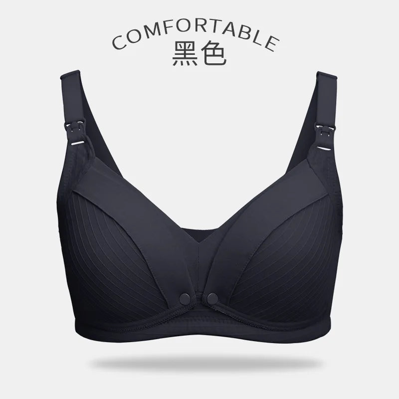 Maternity Nursing Bralette – Wire-Free Cotton Bralette with Adjustable Straps & 4-Hook Back Closure