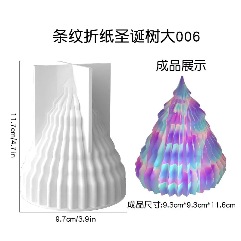 3D Christmas Tree Silicone Mold for Candle Making, Soap, Resin & Baking DIY Holiday Craft Kit