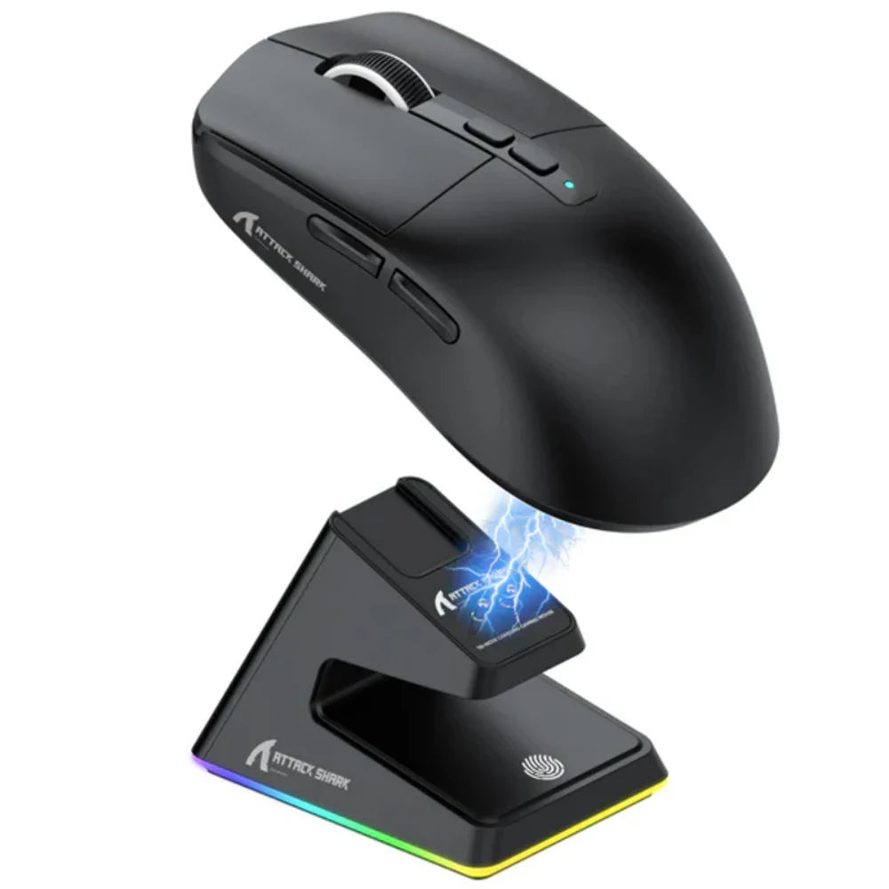 Lightweight Wireless Gaming Mouse 55g – Up to 26,000 DPI RGB Backlight, Charging Dock, 3-Mode Wired/2.4G/BT5.2 for Laptop & Desktop
