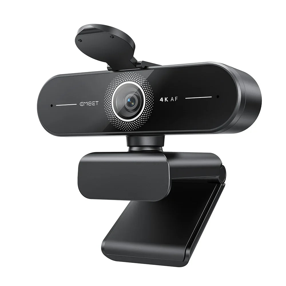 4K UHD USB Webcam — PDAF Autofocus, Dual Noise-Canceling Mics, Privacy Cover, 3840×2160 Web Camera for Zoom & Teams