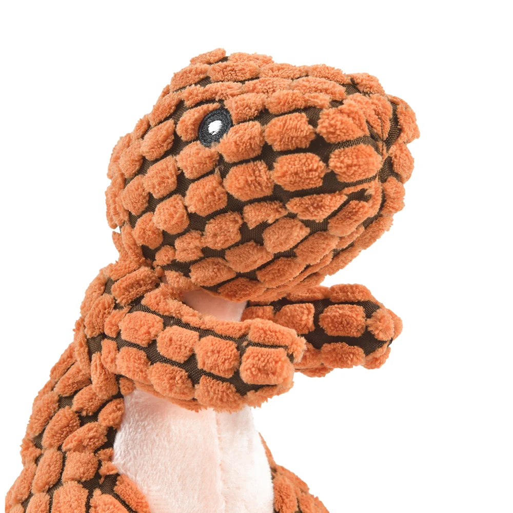 Plush Dinosaur Chew Toy for Dogs & Cats - Interactive Fleece Plush for Small Dogs