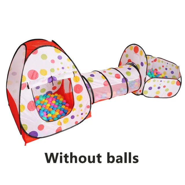 3-in-1 Kids Play Tent & Ball Pit with Crawl Tunnel — Portable Foldable Playpen for Ages 3–6