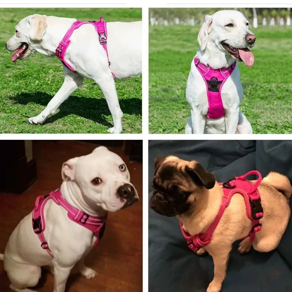 Reflective Breathable Dog & Cat Harness Vest – Adjustable Chest Strap, XS–XL (13–37 in / 33–96 cm)