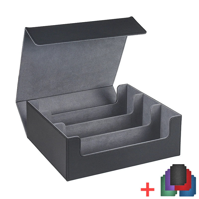 PU Leather Trading Card Storage Box – Holds 1800+ Cards | Magnetic Closure Commander Deck Case for MTG, Pokémon & TCG