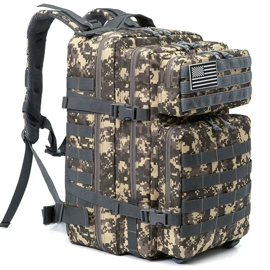 45L (2,746 cu in) Tactical Backpack — 3-Day Outdoor Hiking Camping Trekking Gym Bag for Men & Women
