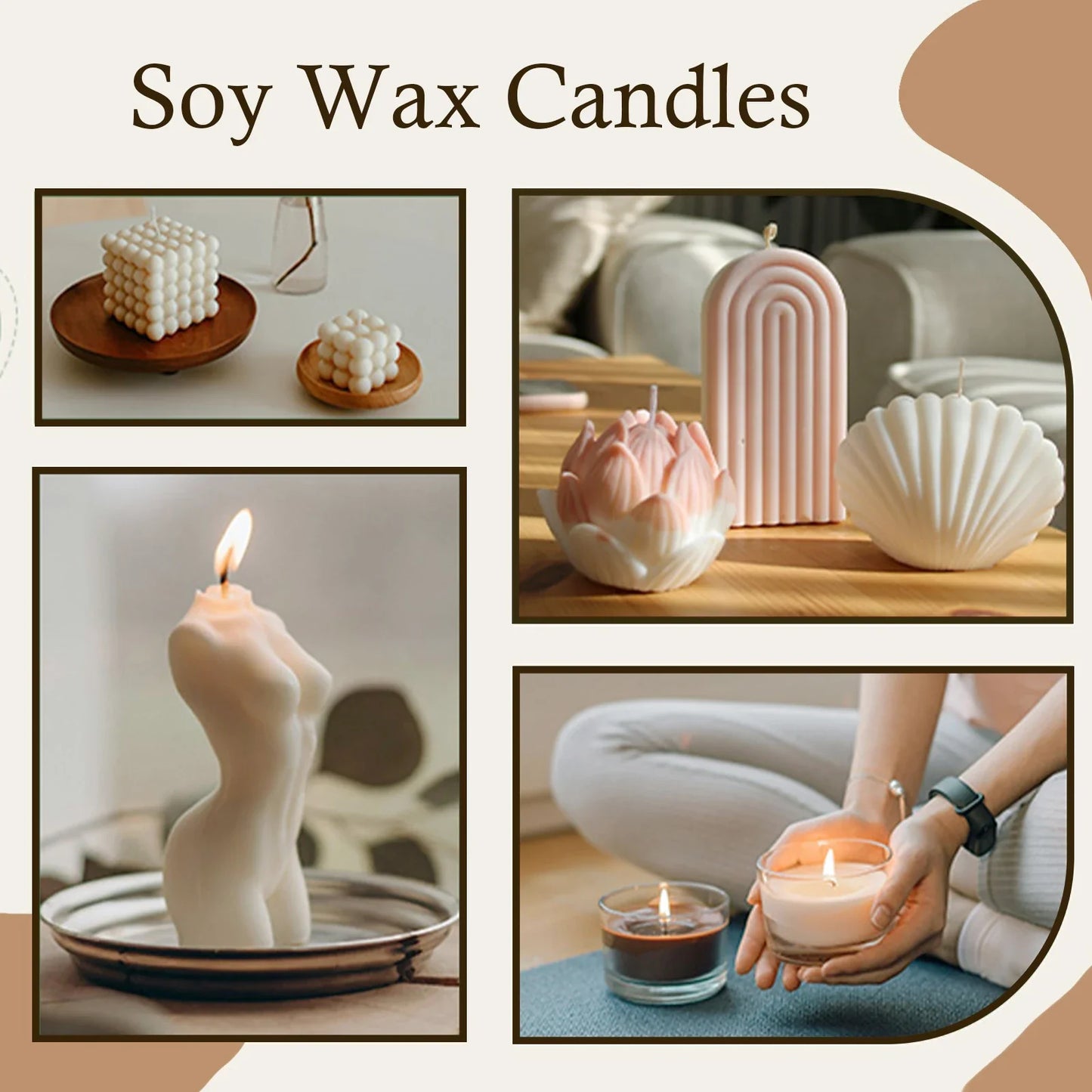 Natural Soy Wax Flakes for Candle Making — 100g to 1000g, 100% Additive-Free