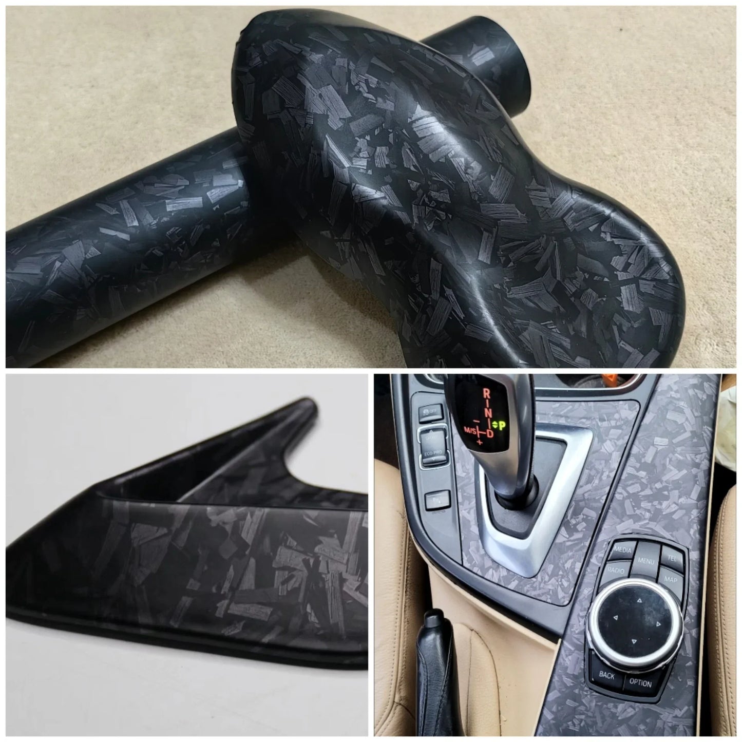 Forged Carbon Fiber Vinyl Wrap Roll Adhesive Car Wrap Film Gloss Matte Black Silver Red