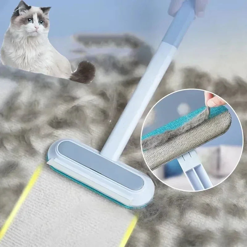 Pet Hair Removal Set – Reusable Double-Sided Grooming Gloves & Detachable Lint Brush for Dog & Cat Fur on Carpets, Sofas & Clothing