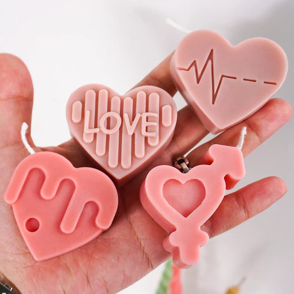 Angel Heart Silicone Mold Heart-Shaped Chocolate Cake Ice Cube Tray for Soap and Candle Making Valentine's Day Gift