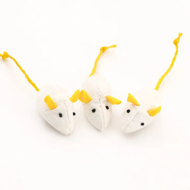3–200 Pack Rattle Cat Mouse Toys – Prefilled Catnip Faux Fur Interactive Cat Toys for Cats