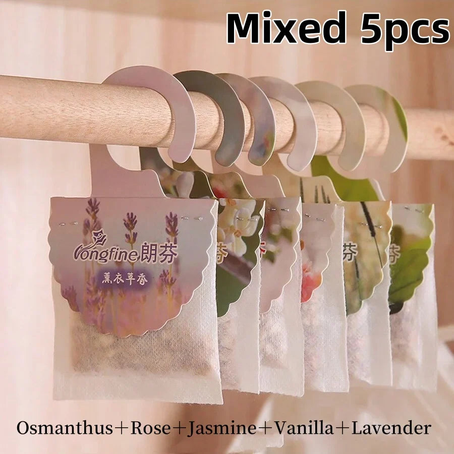 5/10-Pack Hanging Scented Sachets for Closet & Drawers — Long-Lasting Aromatherapy Air Freshener & Moth Repellent