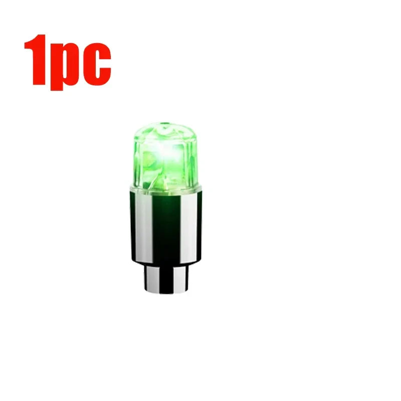 Universal LED Tire Valve Cap Lights - Colorful Flashing Wheel Hub Lamp for Car Motorcycle Bicycle (1.5 in / 3.8 cm)