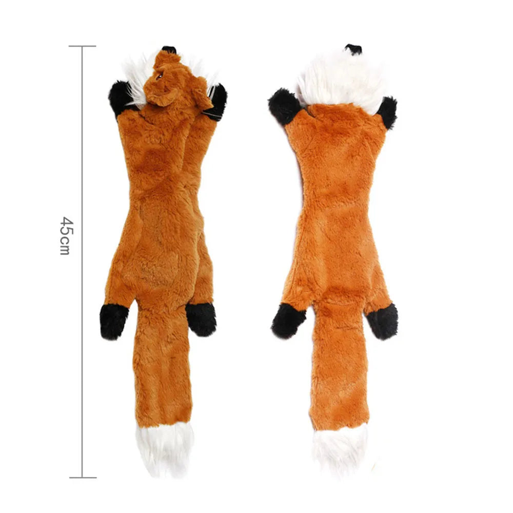No-Stuffing Squeaky Dog Toy - Durable Simulated Animal Plush with Crinkle and Chew-Resistant Design