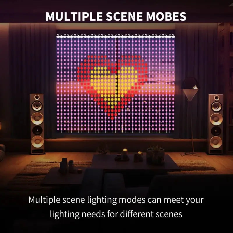 400 LED Smart Curtain Fairy Lights 2 x 2 m (6.6 x 6.6 ft) RGBIC App & Remote Control with Music Mode Window Holiday LED Decor