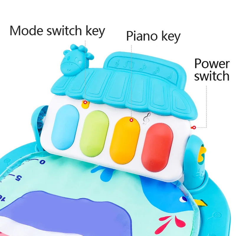 Baby Activity Gym Play Mat with Piano Keyboard 76 x 58 x 42 cm (30 x 23 x 16.5 in) – Musical Infant Play Gym for Newborns 0–36 Months