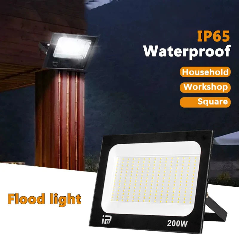 Outdoor LED Floodlight IP66 Waterproof Spotlight — 10W/20W/30W/50W/100W/150W/200W for Garden Porch Courtyard