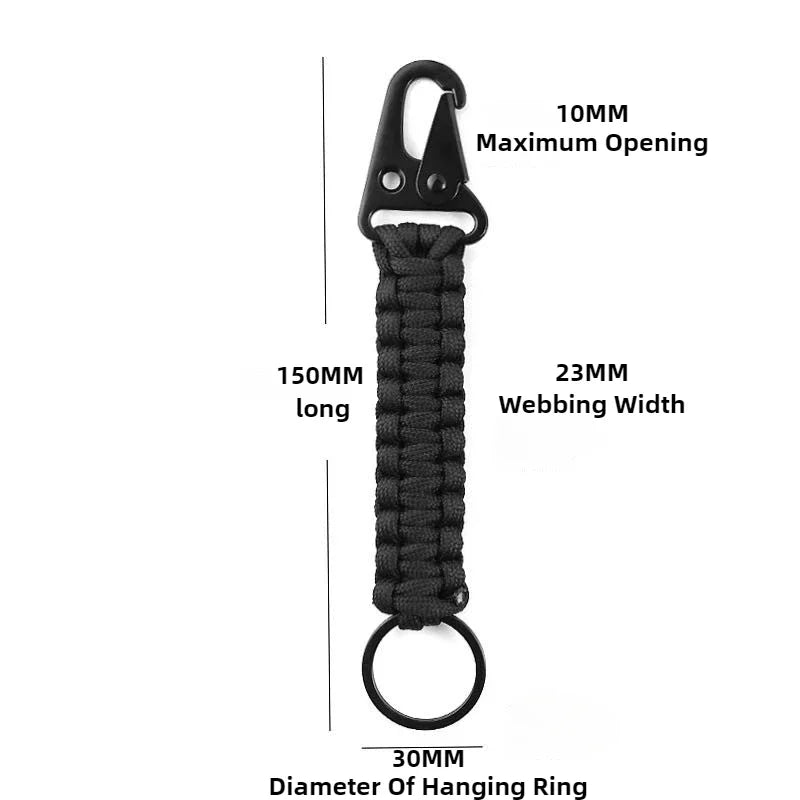 Paracord Survival Bracelet Keychain Handwoven Wrist Strap for Hiking and Camping Backpack - 1 or 20 Pack