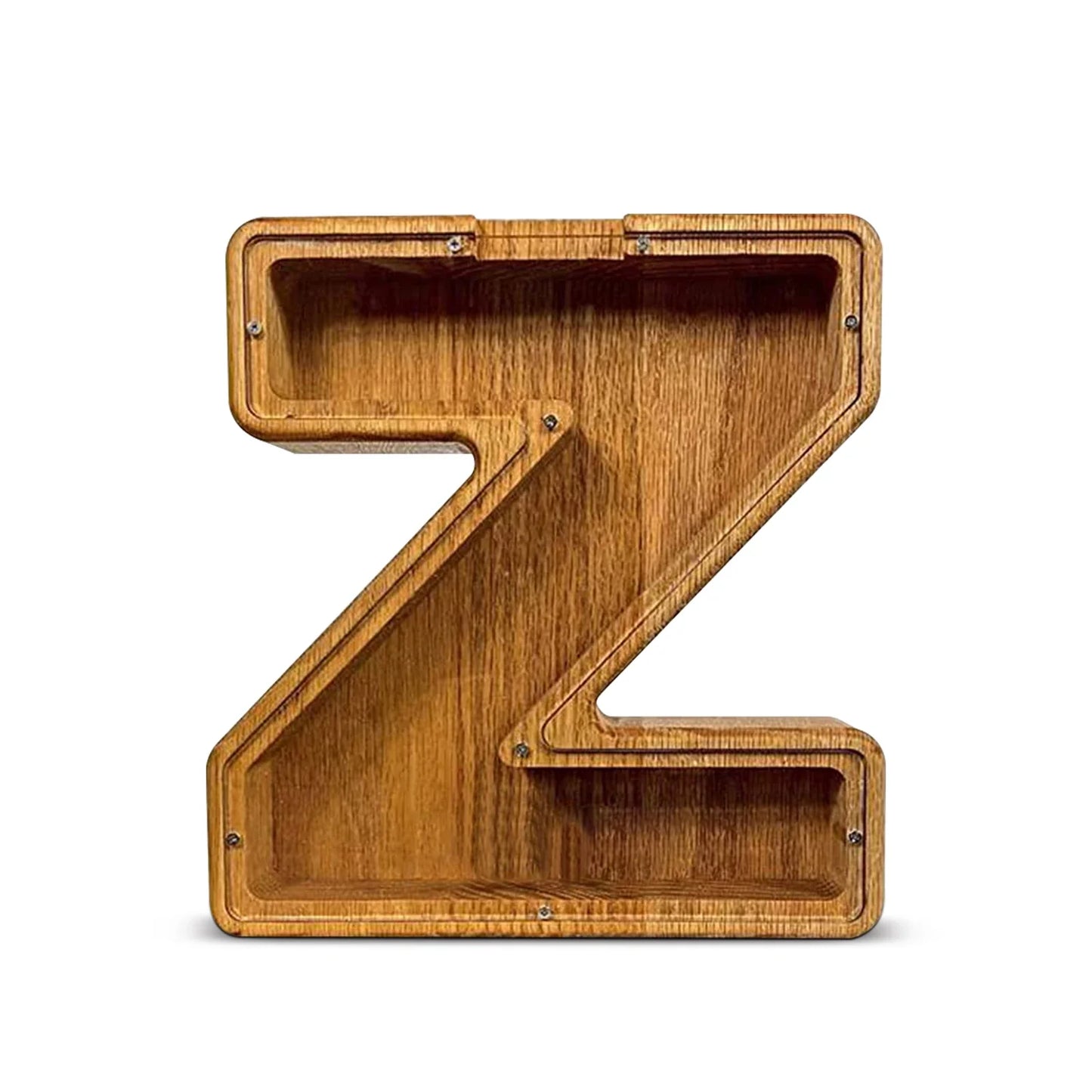26-Letter Wooden Piggy Bank Alphabet Moneybox Coin Saving Box for Kids Desktop Home Decor