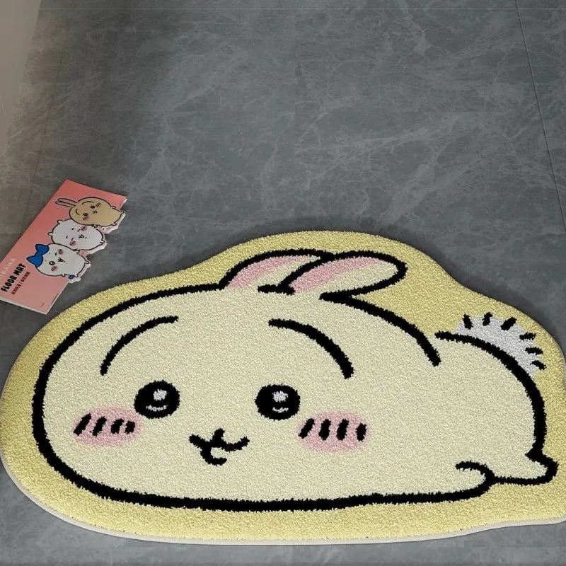 Anime Hachiware Usagi Plush Floor Rug - Non-Slip Bath, Car & Living Room Mat