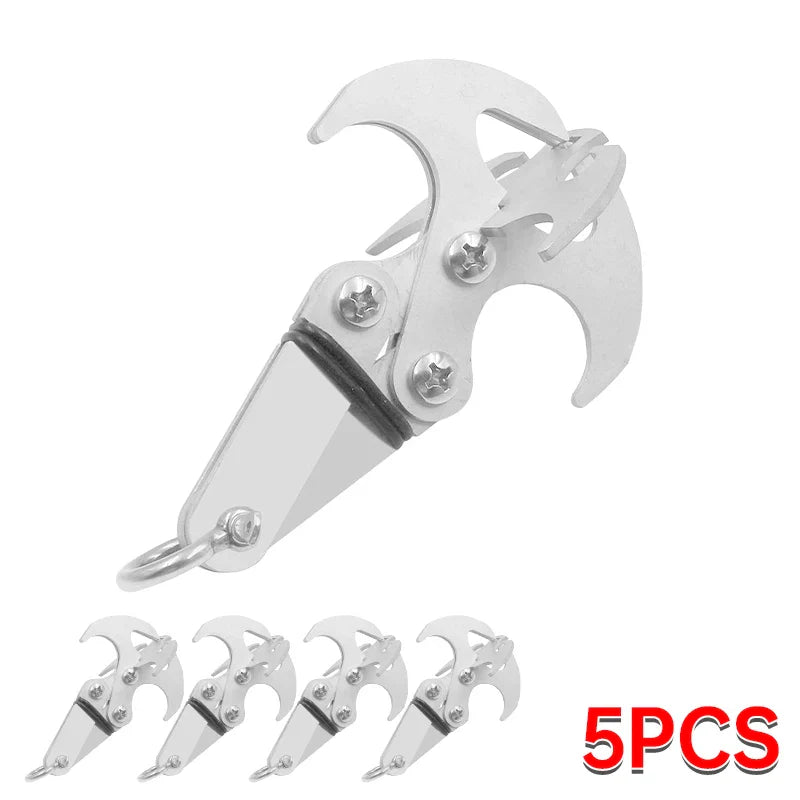 Multifunction Stainless Steel Folding Survival Claw Hook for Camping & Outdoor (8 x 4 cm / 3.1 x 1.6 in)