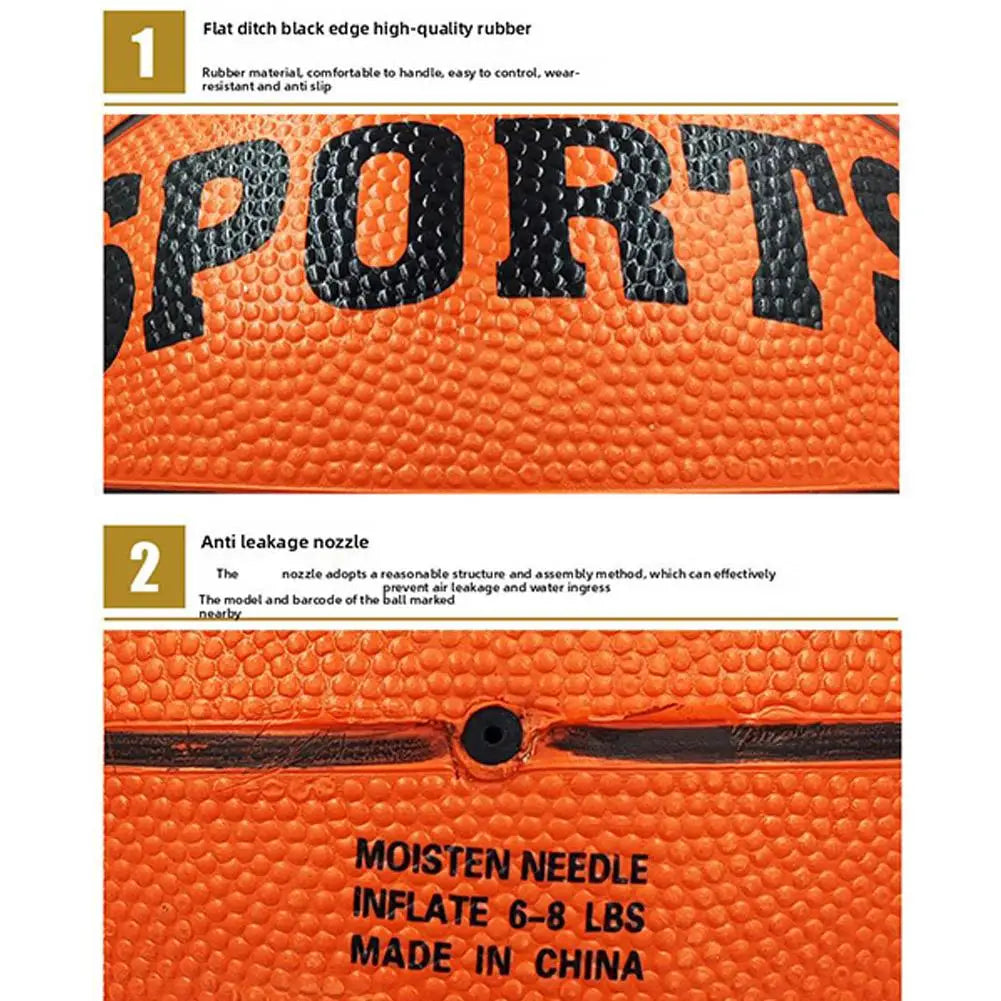 PU Leather Basketball - Sizes 3/5/7 (18/22/24 cm | 7/8.6/9.4 in) - Wear-Resistant Indoor & Outdoor Training Ball for Kids & Adults