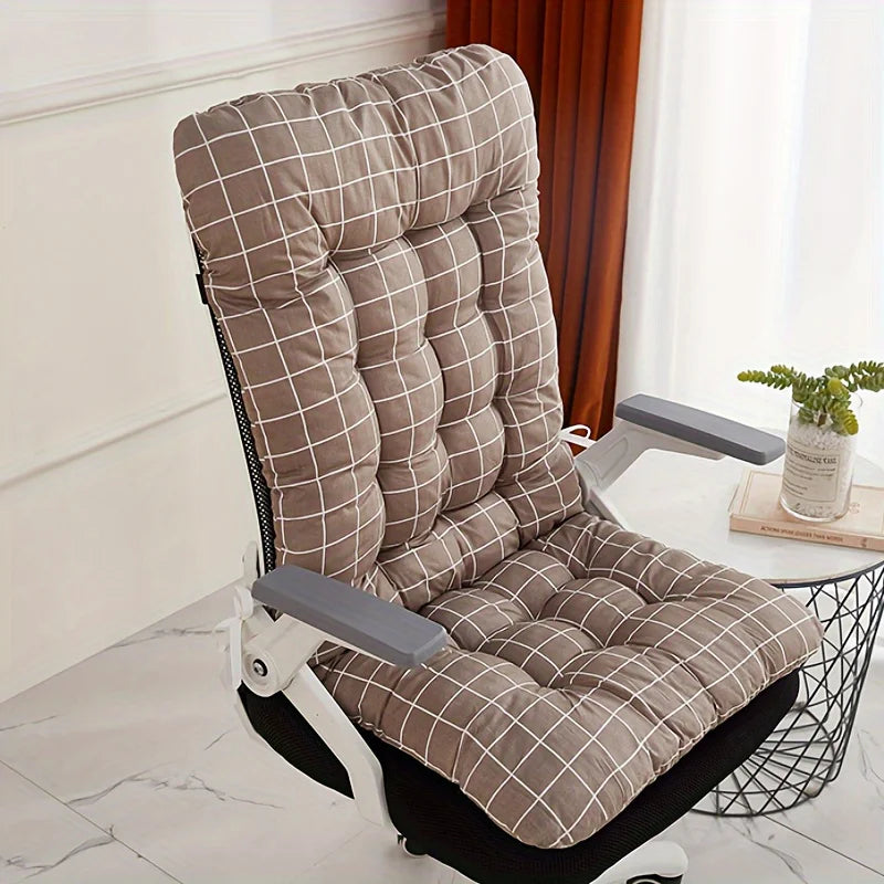 Ergonomic Memory Support Seat Cushion with Integrated Backrest and Lumbar Support for Office, Home & Car