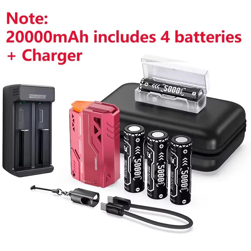 Detachable Power Bank 10,000–50,000mAh | 22.5W Fast Charge Replaceable Battery Pack with Built-In Cable
