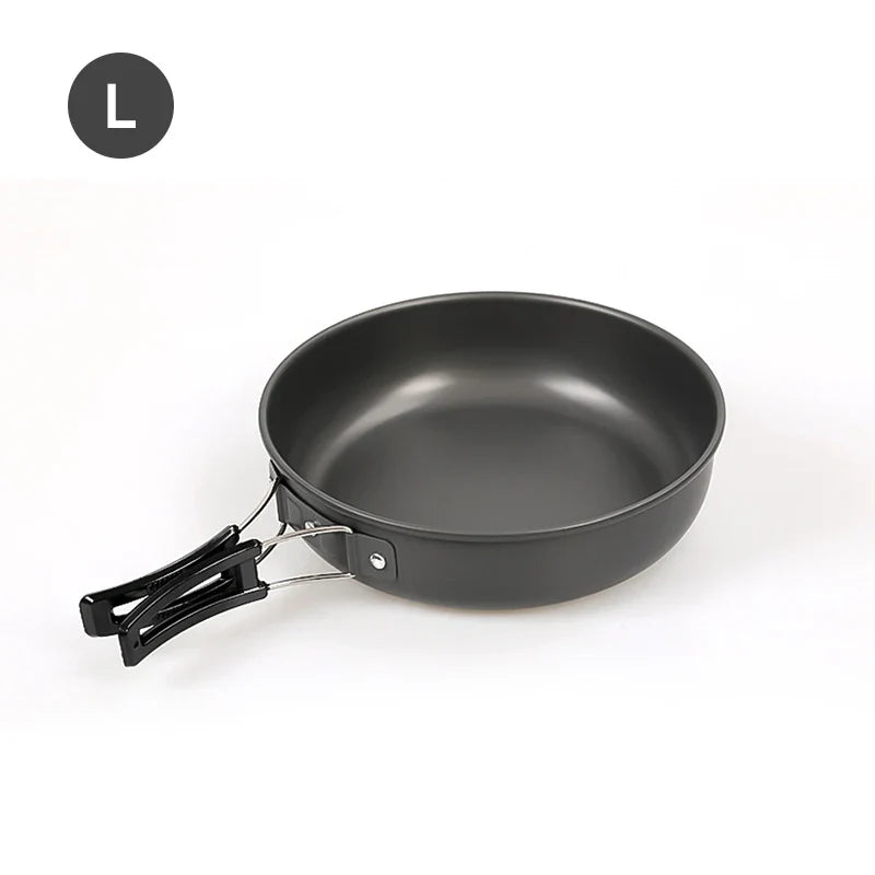 Aluminum Camping Frying Pan with Foldable Handle – Portable Outdoor Hiking Cookware & Picnic Skillet