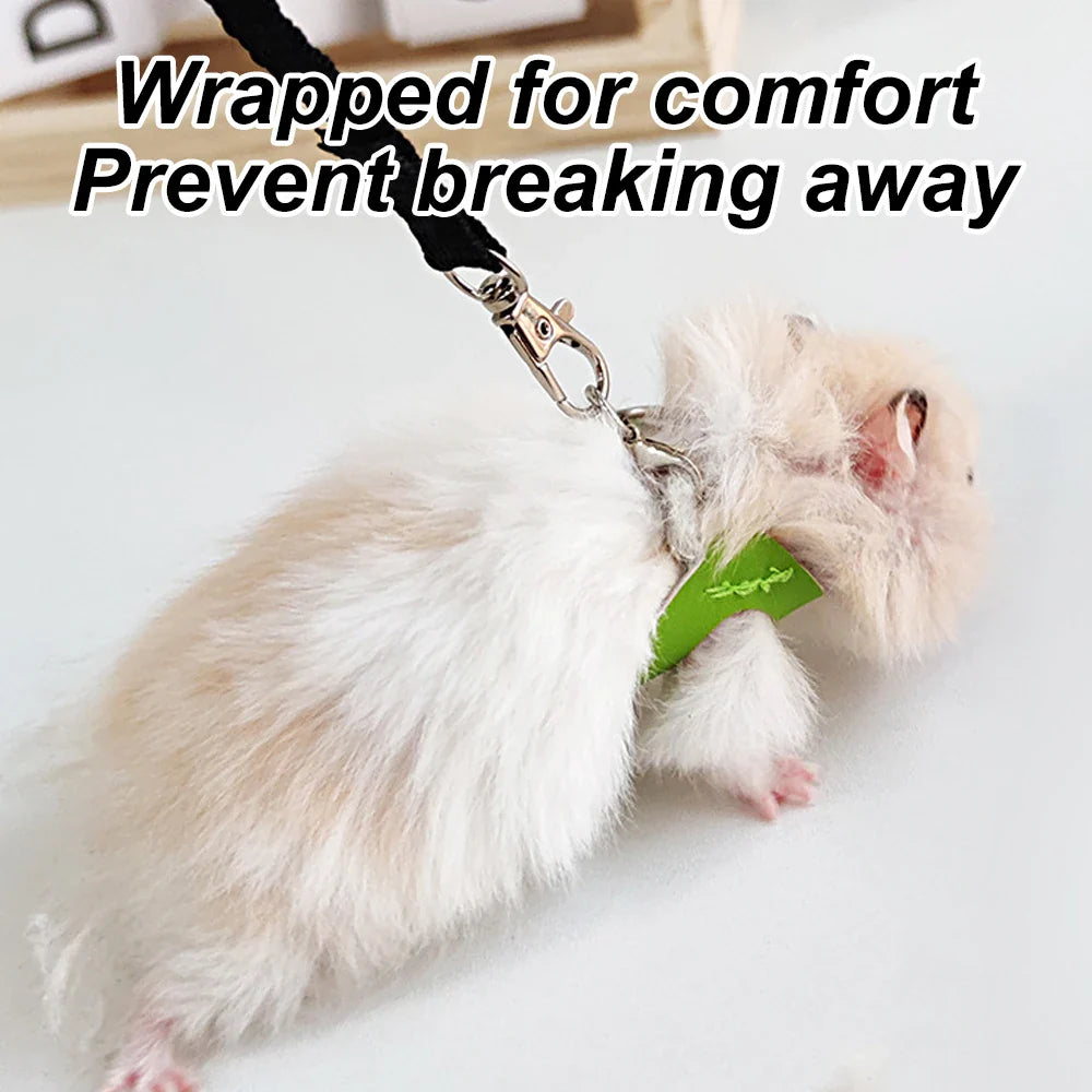 4-Pack Small Pet Harness and Leash Set - Escape-Proof Adjustable Collar for Hamsters, Sugar Gliders, Squirrels