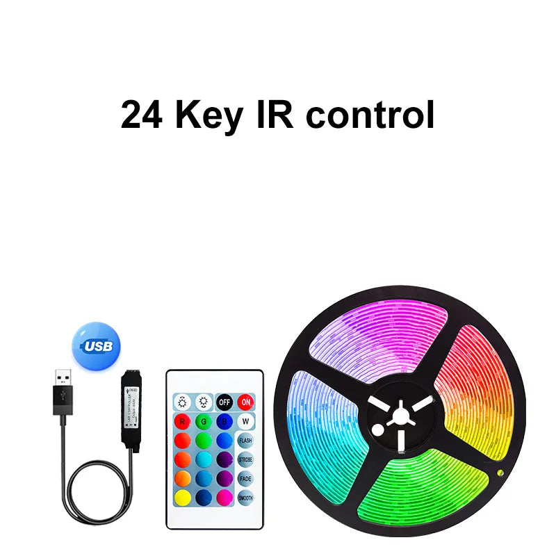 5050 RGB LED Strip Light 5V USB — Smart WiFi & Bluetooth LED Tape for TV, Bedroom, Kitchen | 5m & 10m Options