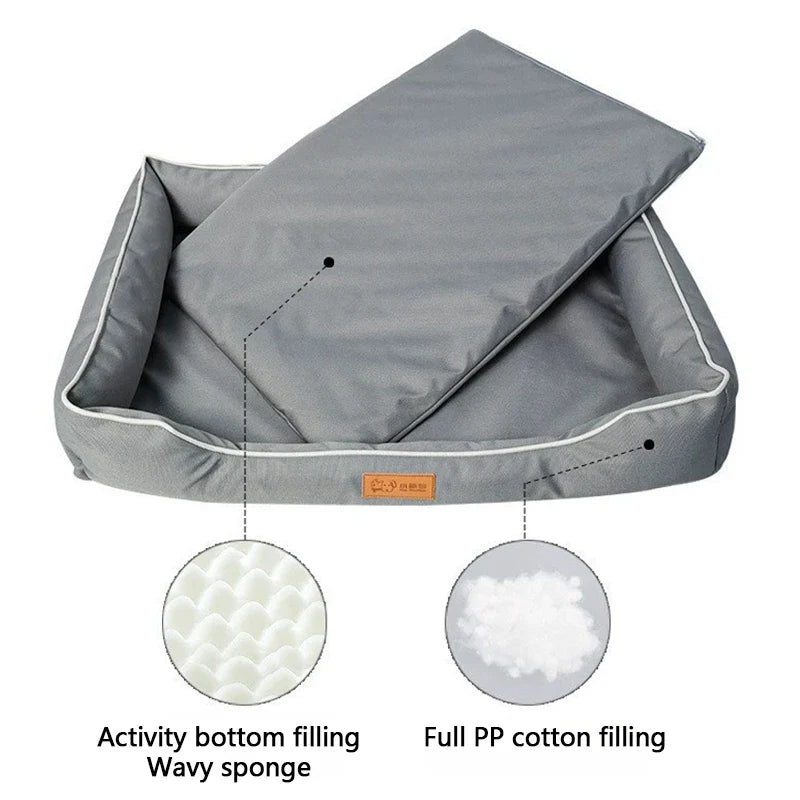 Removable Waterproof Dog Bed - 900D Oxford Bite-Resistant All-Season Pet Bed