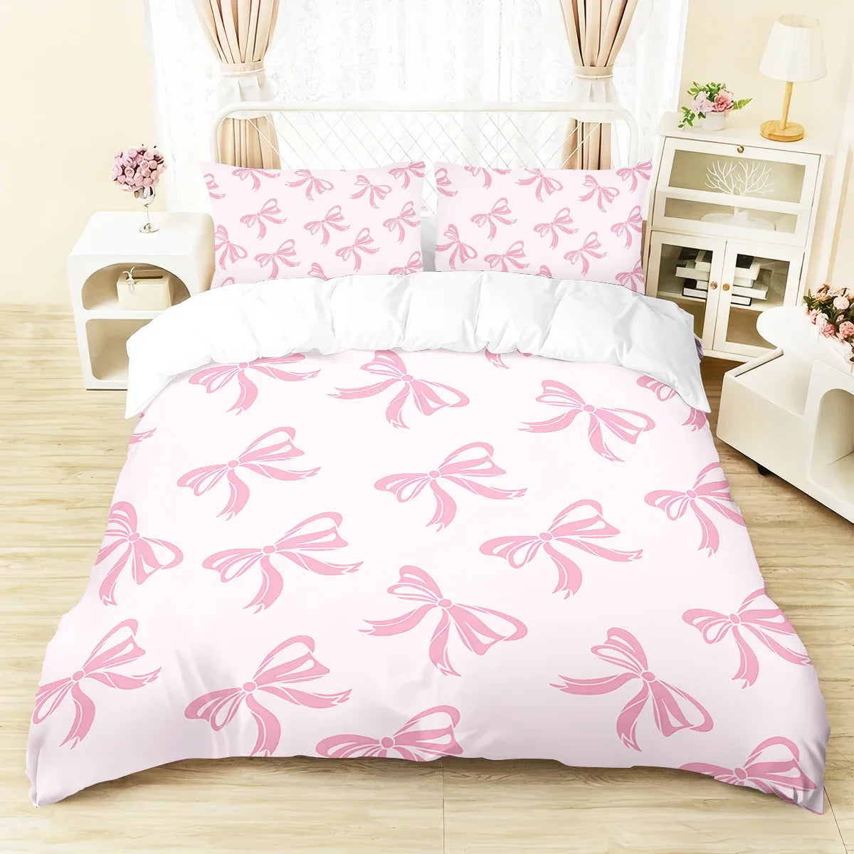 Butterfly Print 3-Piece Bedding Set — 1 Duvet Cover + 2 Pillowcases, Soft Polyester, Multiple Sizes (Twin/Full/Queen/King)