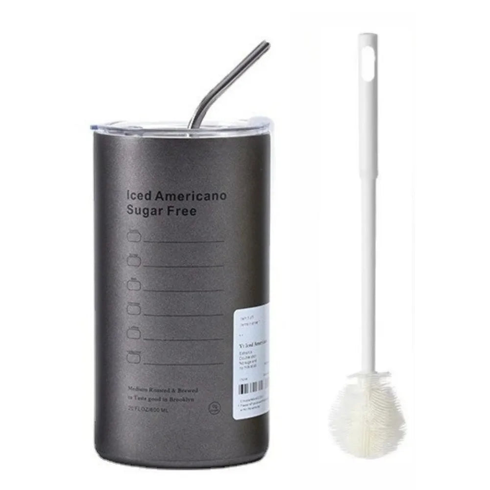 20 oz (591 ml) Insulated 304 Stainless Steel Tumbler with Straw and Lid, Vacuum Coffee Cup for Iced Drinks, Reusable