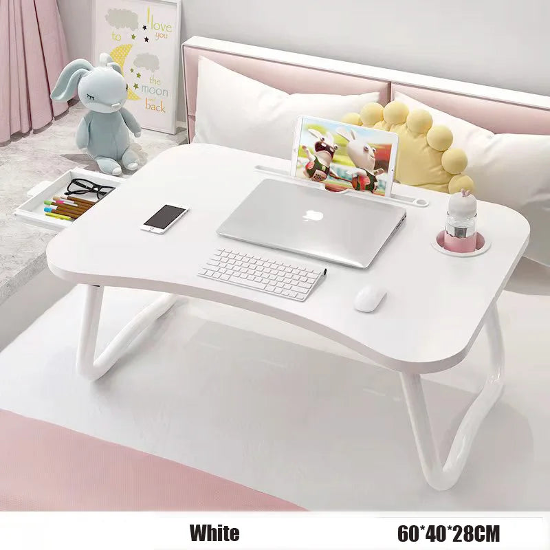 Folding Laptop Desk for Bed & Sofa — Portable Foldable Lap Tray 60 x 40 x 28 cm (23.6 x 15.7 x 11 in) for Study & Reading
